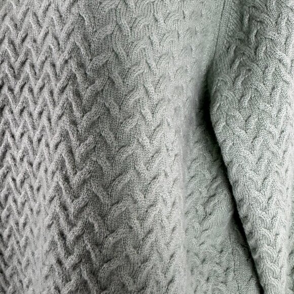 Charter Club 2 Ply Cashmere Sweater Womens Large Textured Weave Green FS-1350 - Picture 8 of 16